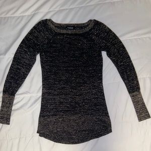 Bebe metallic gold long sleeve sweater (xs)